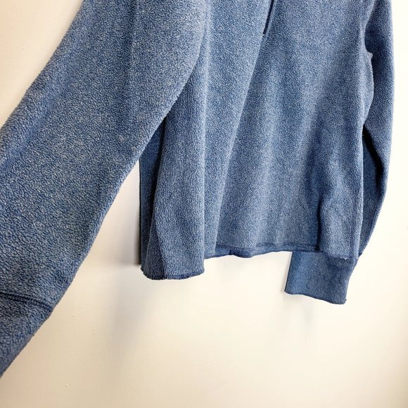 J. CREW Blue Gym Fleece Sweatshirt Top MEDIUM Quarter Zip Pullover Athleisure - Picture 4 of 7